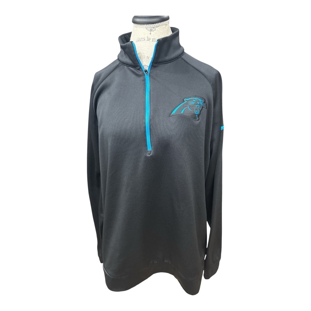 Nike Dri Fit NFL On Field Carolina Panthers 1/4 Zip Pullover Jacket Men's Sz XL